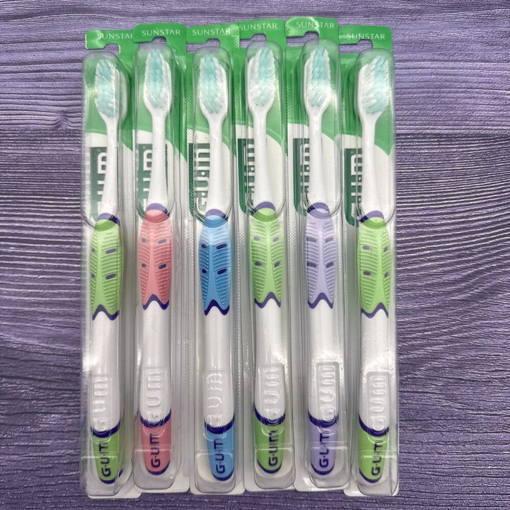 6 GUM #517 Technique Sensitive Care Toothbrush Adult 30 Tufts Compact UltraSoft